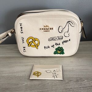 Coach Cream Crossbody Bag with Fun Illustrations
